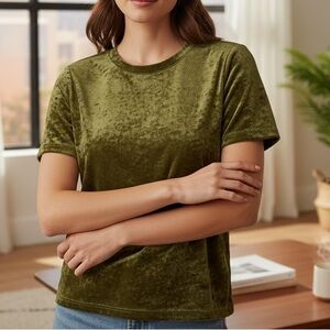 Mod Ref Terry Cloth Olive Green Funky Short Sleeve‎ T-Shirt